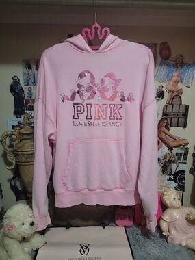 Victoria's Secret PINK Light Pink Ribbon Graphic Hoodie
